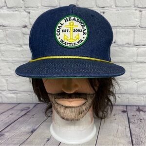 Coal Headwear Denim Hat Cap Snapback Blue Coal Headwear Est. 2002 Seattle WA
